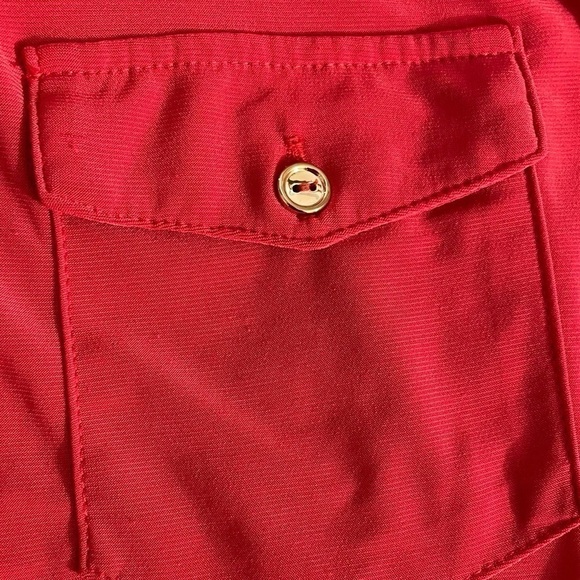 Burnt orange three quarter sleeve plus size top with gold button detail - Picture 8 of 10